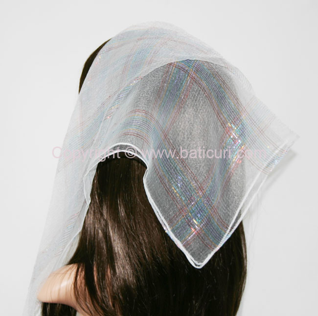 #15 SQ Nylon Rainbow Scarves-White