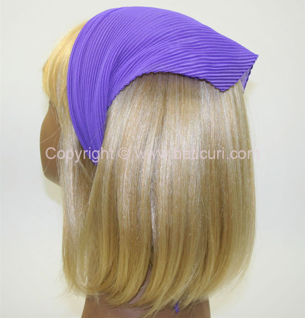 100-85 Italian Pleated Solid Scarves- Purple
