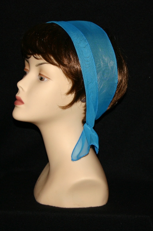 Small Oblong polyester scarves-Aqua blue
