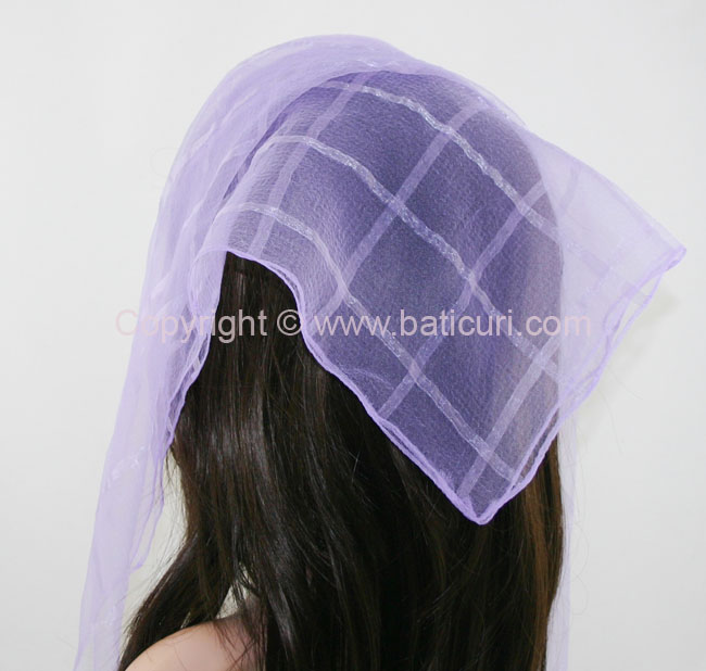 02(N) Square Solid-Narrow silk stripes- Light purple