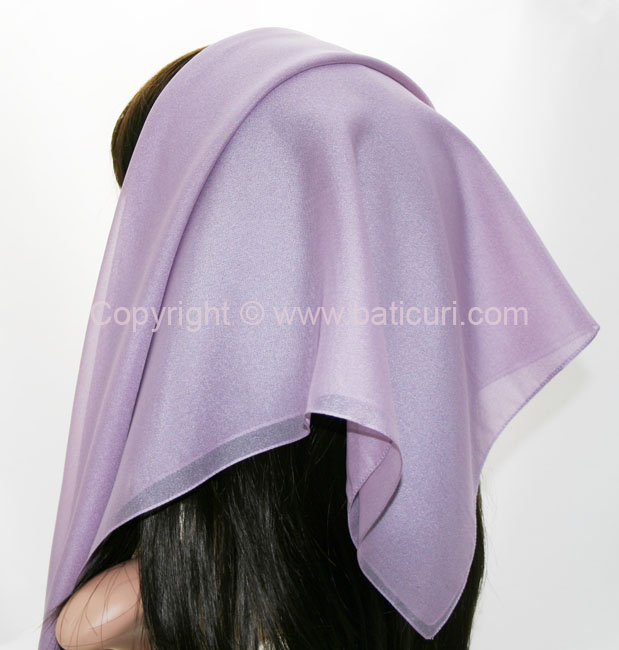 116-18 Large SQ Solid Polyester Italian Scarves -Dusty lt. purple