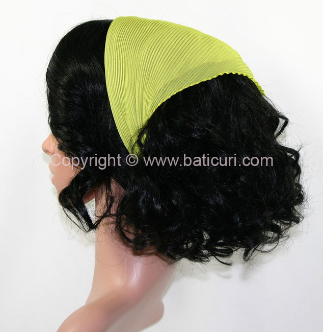 Pleated Solid Scarves -Yellow Green