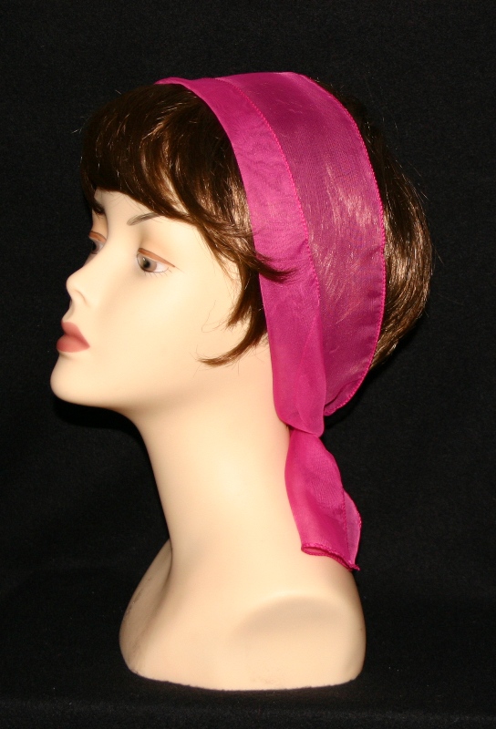 Small Oblong polyester scarves-Hot pink