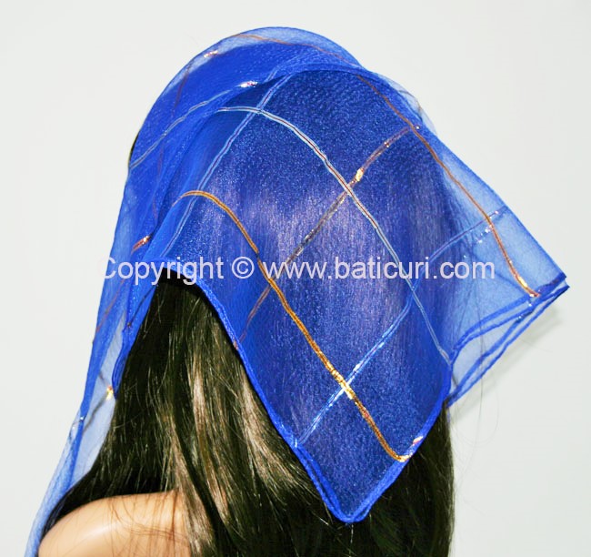 #15 SQ Gold and Silver Lurex single line-Royal blue
